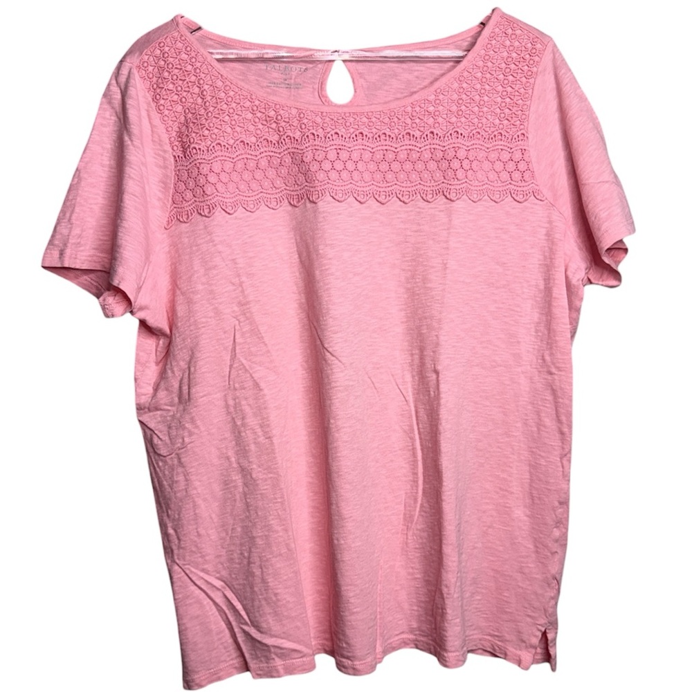 Pink Pink Lace Detail Women's Top